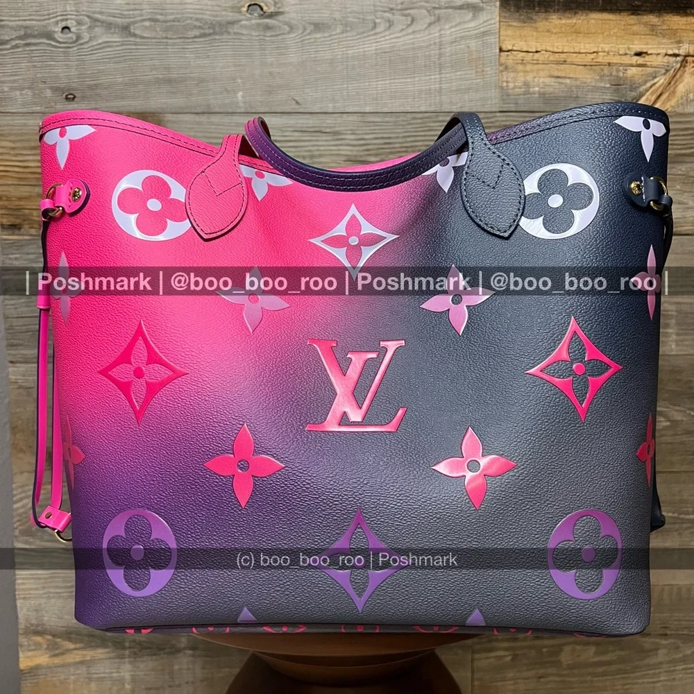 Louis Vuitton Neverfull MM Gradient Pink, Blue, Purple Tote (& Zip Wallet) - Picture 6 of 16